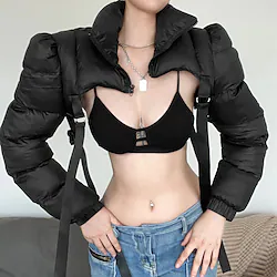 Spicy Girls Punk Gothic Y2K Year 2000 Masquerade Jacket Women's Crop Top Japanese Cosplay Costumes White / Black Plain / Solid Lightinthebox