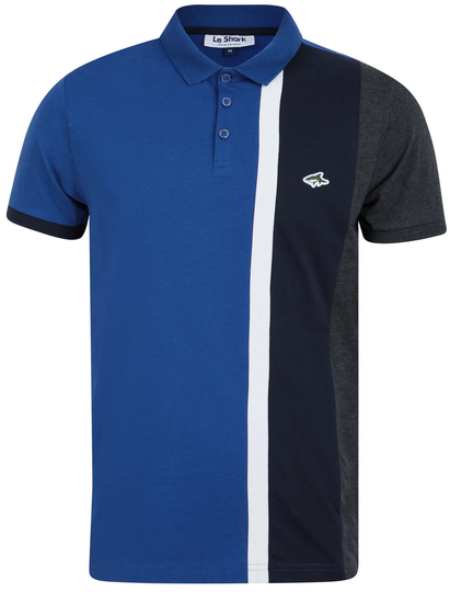 Polo Shirts Gus Colour Block Cotton Jersey Polo Shirt In Sea Surf Blue - Le Shark / S - Tokyo Laundry