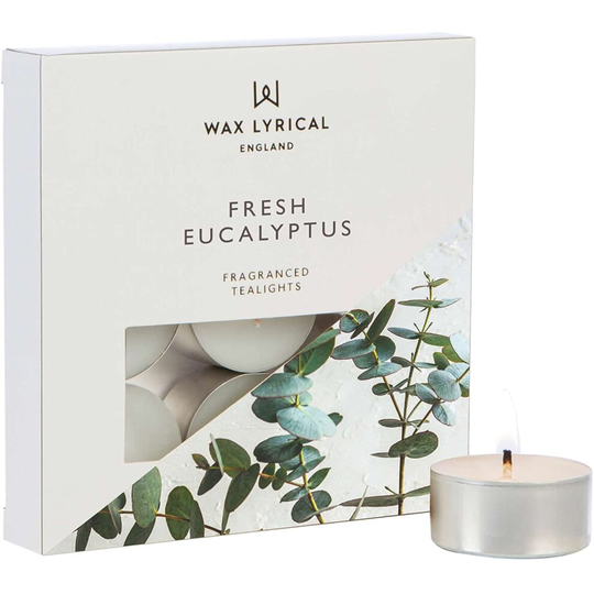 WAX LYRICAL Box of 9 Scented Tealights, Fresh Eucalyptus, Multi, One Size