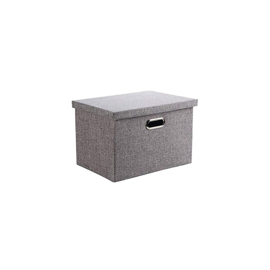 Wintao Storage Box Collapsible Linen Fabric Clothing Storage Basket Bins Toy Box Organizer with Lids for Kids and More Grey 342518cm 14 Litre - Sm