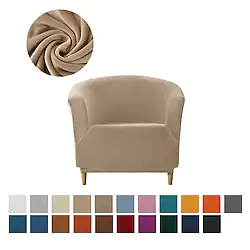 Velvet Club Chair Slipcover Stretch Armchair Covers 1-Piece Club Tub Chair Covers Sofa Cover Couch Furniture Protector Cover Plush Spandex Couch Covers for Living Room Lightinthebox