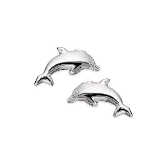 F.Hinds Womens Fine Jewellery Sterling Silver Dolphin Earrings - 15Mm