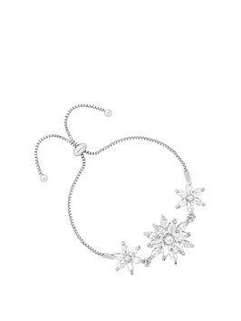 Jon Richard RHODIUM TRIPLE FLORAL TOGGLE - GIFT BOXED, One Colour, Women