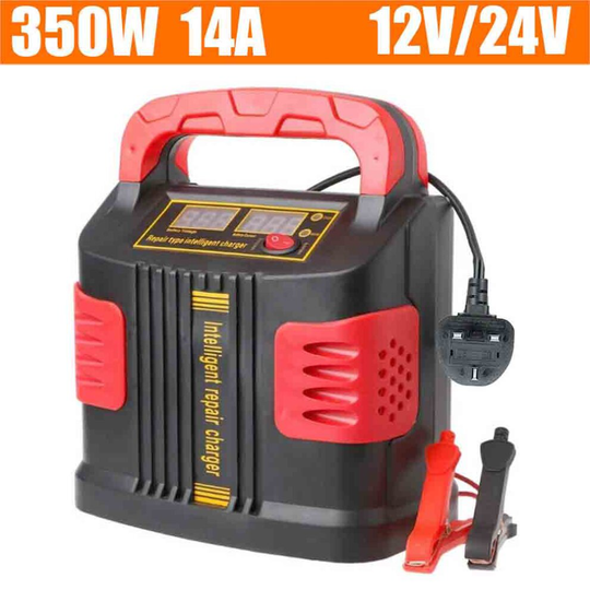350W HEAVY DUTY SMART LEISURE CAR BATTERY TRICKLE CHARGER PULSE REPAIR 12V 24V