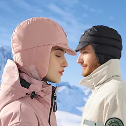 Men's Women's Hiking Hat Winter Outdoor Thermal Warm Waterproof Windproof Warm Hat Down Black Pink khaki for Hunting Ski / Snowboard Fishing Lightinthebox