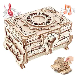 3D Wooden Puzzle Antique Jewel Box Music Box Kit DIY Home Decoration Laser-Cut Mechanical Model Mother's Day Stunning Gifts for Adults and Teens (Antique Case) Lightinthebox
