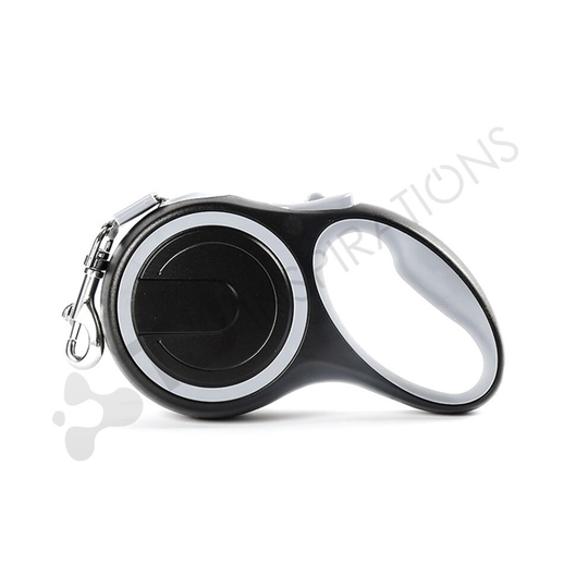 (3M - 15KG Max, Grey) Retractable Dog Lead Extending Leash, Size 3M - 8M - 10 - 50 kg
