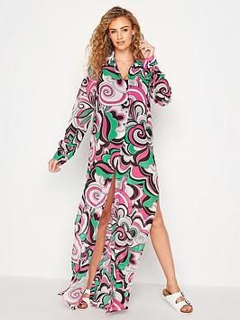 Long Tall Sally Swirl Print Longline Beach Shirt