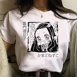 Inspired by Demon Slayer Kamado Nezuko Cartoon Manga Back To School Print Harajuku Graphic Kawaii T-shirt For Men's Women's Adults' Hot Stamping Polyester / Cotton Blend Lightinthebox