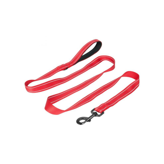 (Red) Reflective Dog and Puppy Lead 1m 1.8m Black Blue Red Leash with Padded Handle