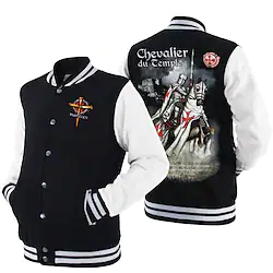 Inspired by The Last Templar Knights Templar Crusader Outerwear Anime Printing Coat For Men's Women's Unisex Adults' Hot Stamping Polyster Lightinthebox