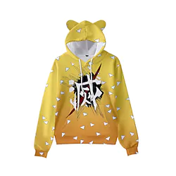 Inspired by Demon Slayer: Kimetsu no Yaiba Kamado Nezuko Hoodie Cartoon Manga Anime Cat Ear Harajuku Graphic Hoodie For Boys Girls' Kid's 3D Print Polyster Lightinthebox