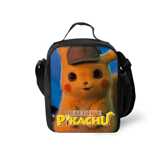 (1) New Kids Pokemon Detective Pikachu Insulated Lunch Bag School Snack Picnic Box Travel Hand Bag