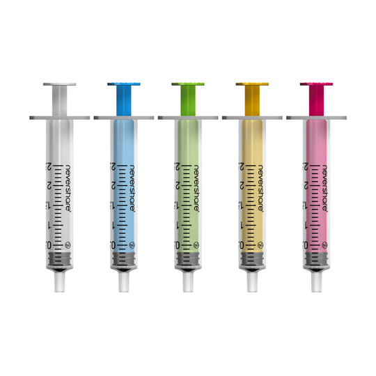 2.5ml Nevershare White Luer Slip Syringes Box of 100