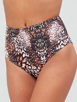 V By Very High Waisted Bikini Brief - Animal Print