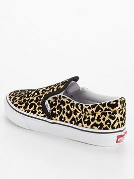 Vans Classic Slip-On Flocked Junior Girl Trainers - Leopard