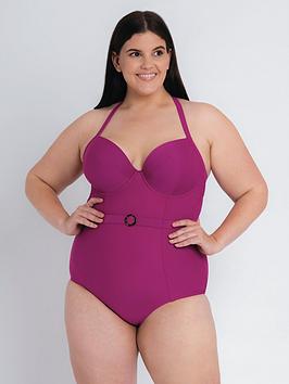 Curvy Kate Retro Sun Halter Neck Swimsuit - Orchid, Orchid, Size 32Dd, Women