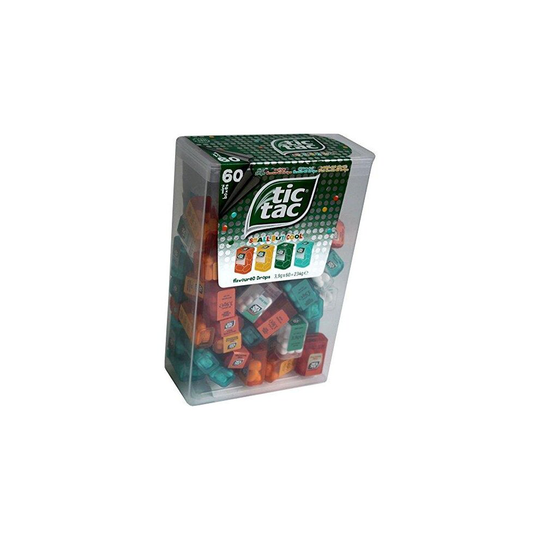 TIC TAC Spender Box with 60 Mini Boxes (Each 3.9 Grams) Liliput, Flavours : Orange, Mint, Peach, Peppermint. by Ferrero