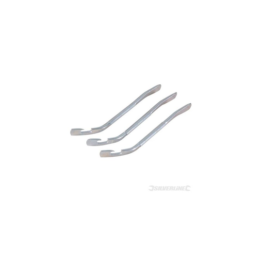 3 Piece 110mm Metal Tyre Lever Set - Silverline 3pce Bike 893867 Bicycle - tyre lever metal set silverline 3pce 110mm bike 893867 bicycle