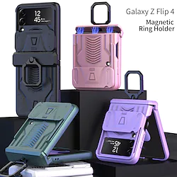 Phone Case For Samsung Galaxy Flip Z Flip 4 Portable with Stand Full Body Protective Solid Colored TPU Lightinthebox