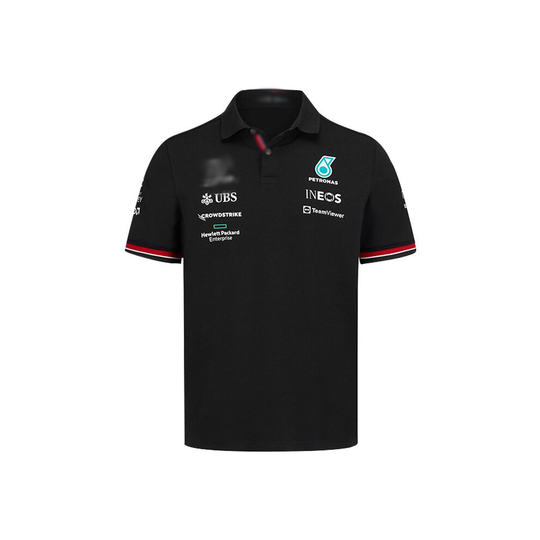 (M) 2022 F1 Racing Suit Mercedes Top Short-sleeve Breathable Polo Shirt