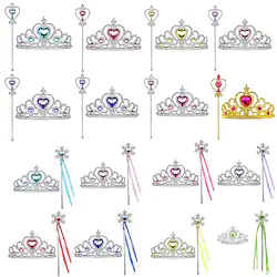 Fairytale Princess Elsa Tiara Accessories Set Girls' Movie Cosplay Cute Halloween big red heart Light Green Peach Heart Phnom Penh Yellow Diamond Tiaras Wand Halloween Masquerade Plastics Lightinthebox