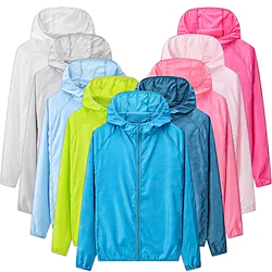 Men's Women's Windbreaker Running Skin Jacket Pocket Full Zip Long Sleeve Jacket Athletic Athleisure Waterproof UV Sun Protection Windproof Fitness Running Walking Sportswear Activewear Solid Colored Lightinthebox