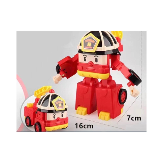 (Roy) POLI Police Car Fire Truck Kids's Car Toy Gift Box