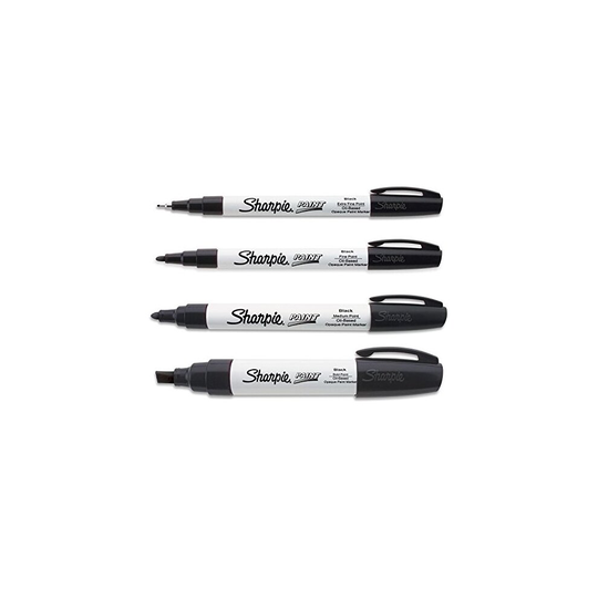 Sharpie Paint Marker Oil Based Black All Sizes Kit X-Fine, Fine, Medium Bold