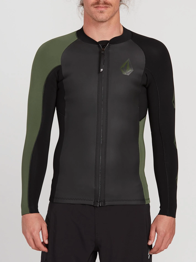 Men's Volcom Stone Zip UPF 50 Rashguard Jacket - Black