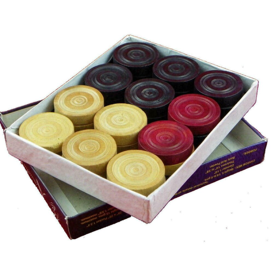1 Box Genuine Imported Indian Carrom Board Men Players Counters Game Accessories