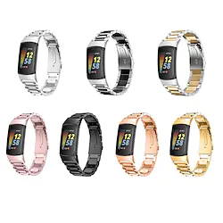 1 pcs Smart Watch Band for Fitbit Charge 5 Fitbit Charge 5 Stainless Steel Smartwatch Strap Classic Buckle Replacement Wristband Lightinthebox