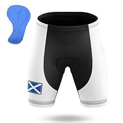 21Grams Men's Bike Shorts Cycling Padded Shorts Bike Padded Shorts / Chamois Mountain Bike MTB Road Bike Cycling Sports Scotland National Flag 3D Pad Cycling Breathable Quick Dry White Polyester Lightinthebox