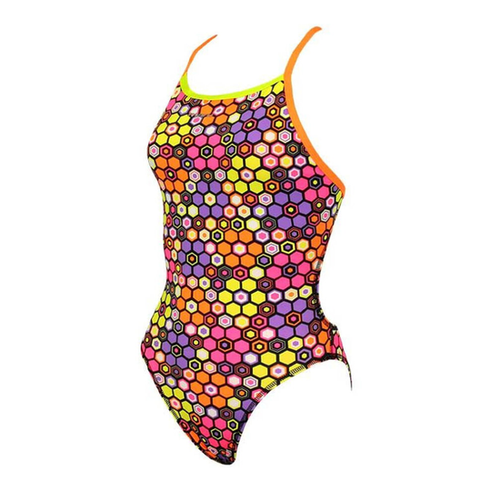 (Multi, 36) Maru Diablo Pacer Vision Back Womens Swimming Swimsuit Multicolour
