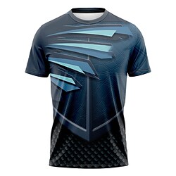 21Grams Men's Downhill Jersey Short Sleeve Mountain Bike MTB Road Bike Cycling Dark Blue Geometic Bike Jersey Breathable Quick Dry Moisture Wicking Polyester Spandex Sports Geometic Clothing Apparel Lightinthebox