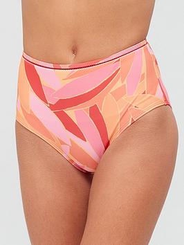 V By Very Shape Enhancing High Waisted Ladder Insert Bikini Brief - Multi