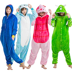 Kid's Adults' Kigurumi Pajamas Piggy / Pig Rabbit Bunny Alien Character Onesie Pajamas Flannel Fabric Cosplay For Men and Women Boys and Girls Carnival Animal Sleepwear Cartoon Festival / Holiday Lightinthebox