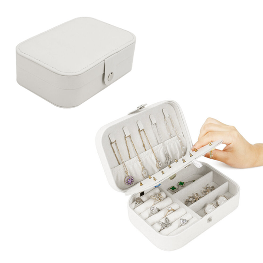 (White) Large Jewellery Boxes Leather Storage Case Drawer Cabinet Necklace Organizer UK