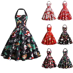 Audrey Hepburn 1950s Hepburn Vintage Dress Flapper Dress Dress Women's Costume Vintage Cosplay Party Christmas Gifts Christmas Sleeveless Midi Ball Gown Dress Christmas Lightinthebox