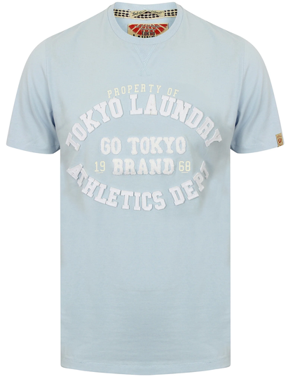 T-Shirts Montauk Motif Cotton T-Shirt in Starlight Blue - Tokyo Laundry / S - Tokyo Laundry