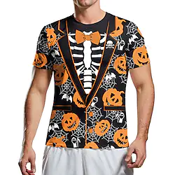 Inspired by Halloween Skeleton / Skull Ghost Pumpkin T-shirt Cartoon Manga Anime Classic Street Style T-shirt For Men's Women's Unisex Adults' 3D Print 100% Polyester Lightinthebox