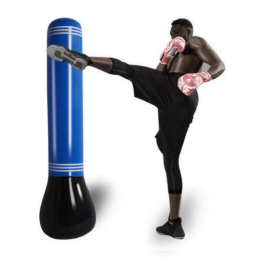 (4# Blue, 160cm) Adults Inflatable Punching Bag Free Standing Boxing Post Child Fitness Training