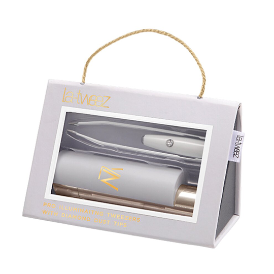 La-tweez WHITE + Diamond Dust Tips in Gift Box
