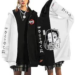 Inspired by Demon Slayer: Kimetsu no Yaiba Kamado Tanjiro Hoodie Cartoon Manga Anime Classic Street Style Outerwear For Men's Women's Unisex Adults' Hot Stamping 100% Polyester Lightinthebox