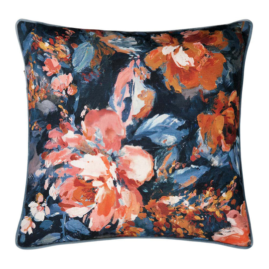 (Multi, 58 x 58 Cm) Scatter Box Indie Floral Digital Print Feather Filled Piped Cushion