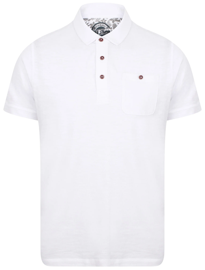 Polo Shirts Plata Cotton Jersey Slub Polo Top In Optic White - South Shore / S - Tokyo Laundry