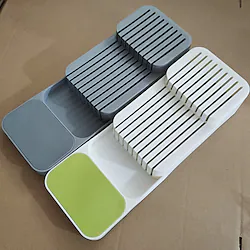 Knife Organizer Kitchen drawer storage box tray knife holder and cutlery storage box in the knife holder drawer gray plastic non-slip, environmentally friendly and durable store cutlery and knives Lightinthebox