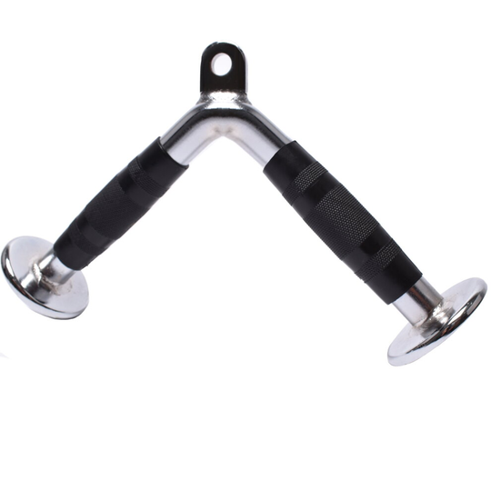 Gym Master V Bar Tricep Textured Grip Cable Attachment Handle Push Down Fitness