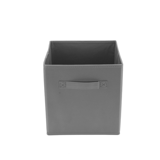 (Gray) Foldable Canvas Storage Folding Box Fabric