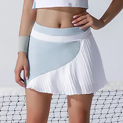 Women's Tennis Skirts Golf Skirts Golf Skorts With Pockets Quick Dry Moisture Wicking Skirt With Inner Shorts High Waisted Patchwork Solid Color Summer Gym Workout Tennis Golf / Lightweight Lightinthebox